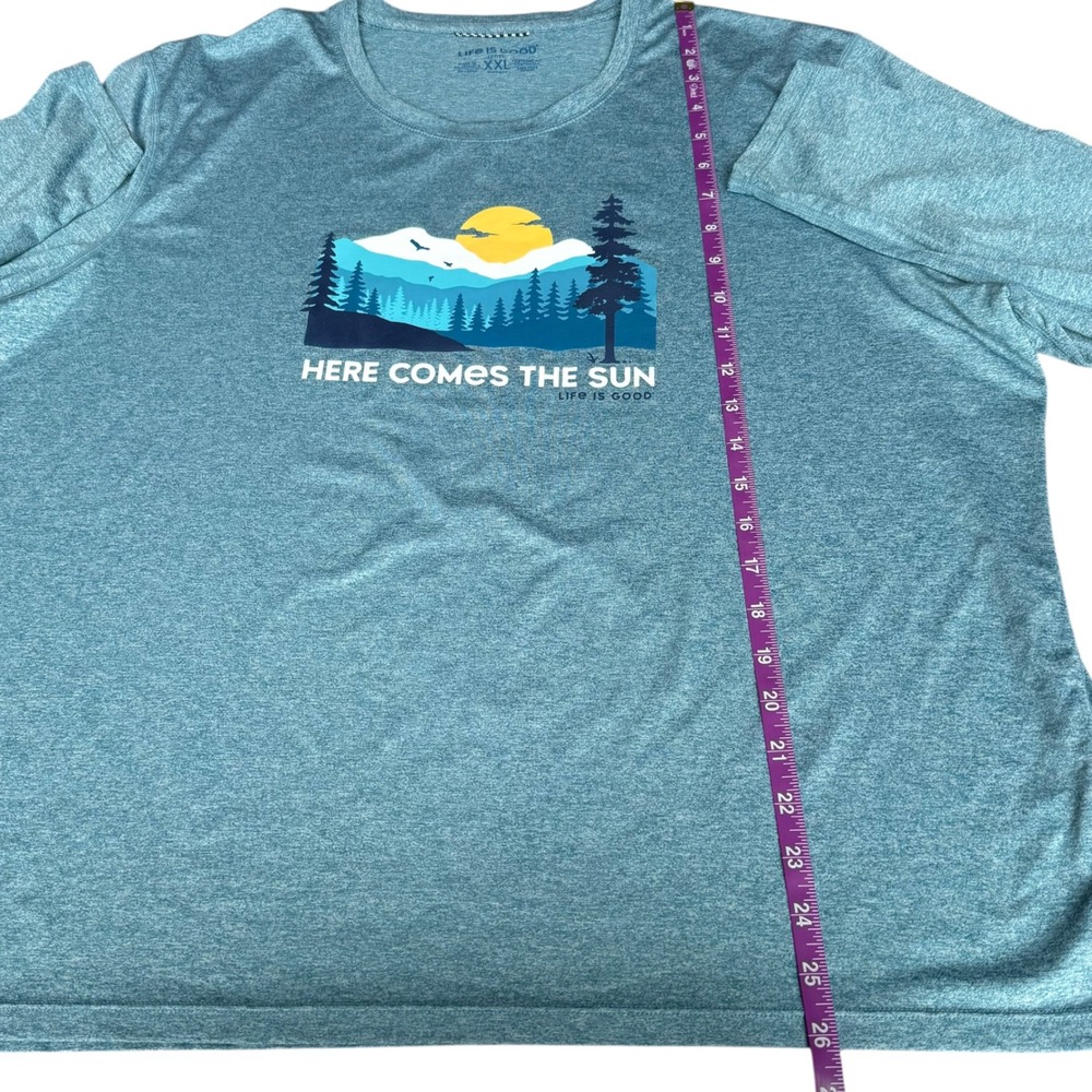 Life is Good XXL Active Long Sleeve Performance Tee Blue Here Comes The Sun - Picture 8 of 9